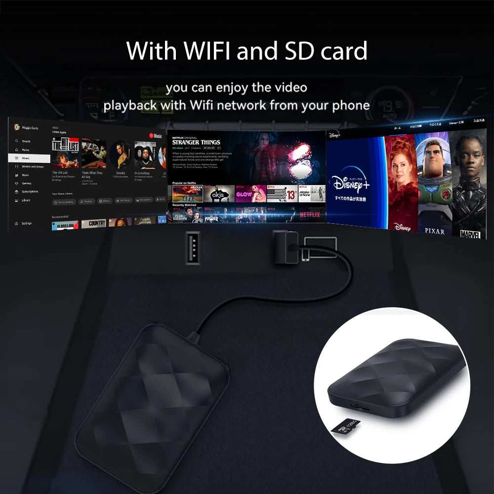 Acodo 2025 Android 14 CarPlay AI Box – 3-in-1 Wireless Android Auto USB Adapter & Universal TV Box for YouTube & Netflix Plug and Play