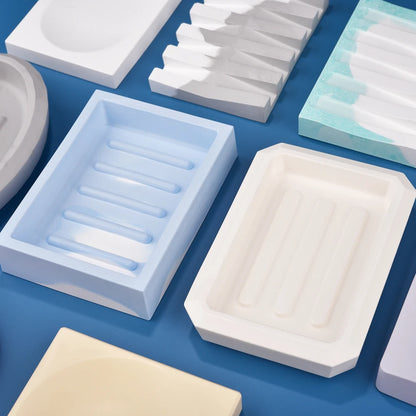 DIY Silicone Soap Dish Mold – Epoxy Resin Soap Holder with Drain, Practical Storage Box for Home Decoration