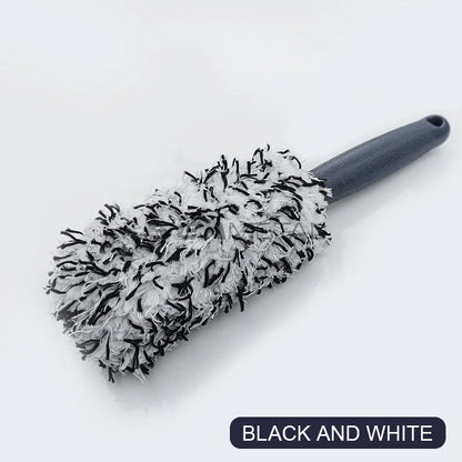 SEAMETAL Car Wheel & Tire Cleaning Brush – Portable Plush Hub Brush for Car Detailing and Dust Removal