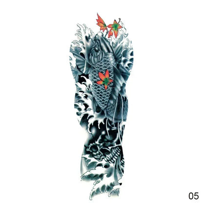 16 Designs Full Arm Temporary Tattoo Sleeves - Waterproof Body Art Stickers for Men & Women Fashion Style