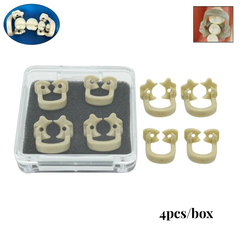 4Pcs/Box Dental Rubber Dam Clamps – Autoclavable Resin Barrier Clips for Dentist Tools, 134°C Safe