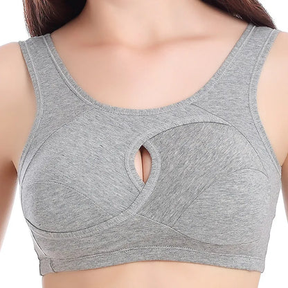 Plus Size Cotton Seamless Bra S–6XL – Breathable Hollow Out Bralette with Removable Pads, Comfortable Women’s Underwear Brassiere