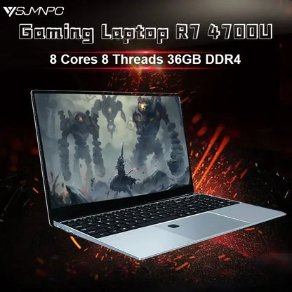 2024 Ultrabook Laptop 15.6-Inch - AMD R7 4700U/R5 4500U, 36GB DDR4, 2TB, Backlit Keyboard, Fingerprint Unlock, Windows OS Gaming Notebook
