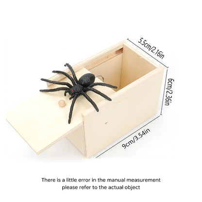 Trick Spider Wooden Scare Box – Funny Hidden Prank Toy for Friends, Office & Fun Games