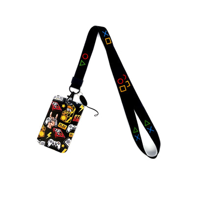 Gamer ID Card Holder Lanyard — Cool Credential Neck Strap & Badge Keychain for Men & Women