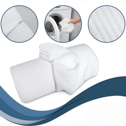Memory Foam Semi-Roll Bolster Pillow – Multi-Use Lumbar, Head and Leg Support with Cotton Cover