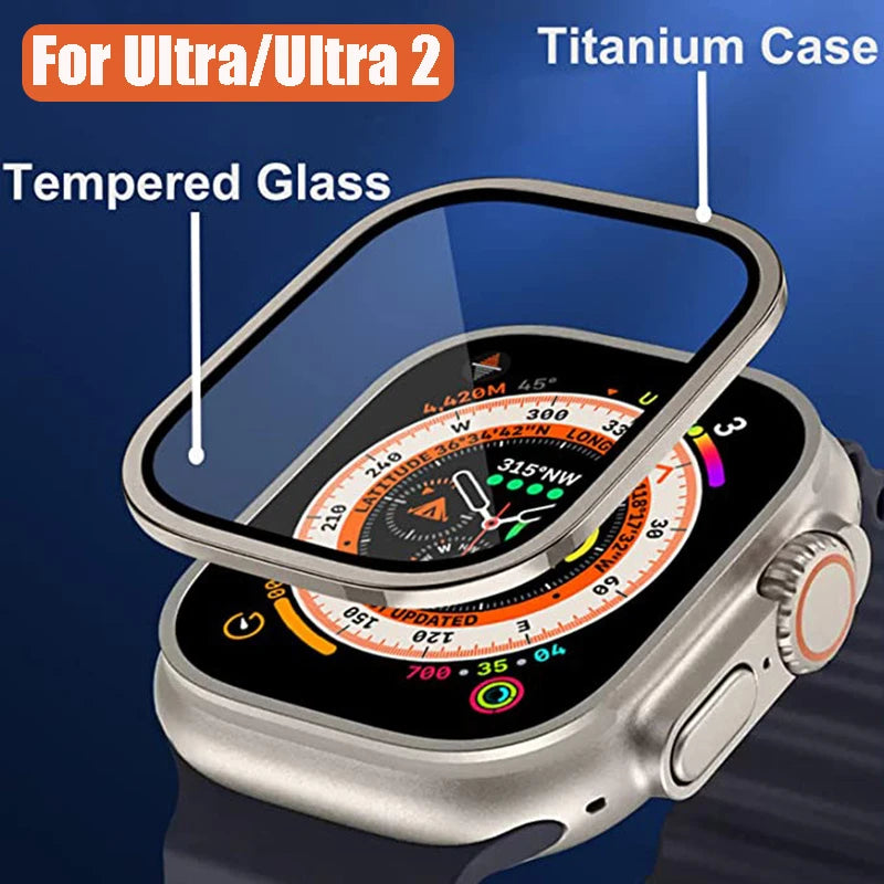 Aluminum Alloy Case with Tempered Glass – Anti-Scratch Screen Protector for Apple Watch Ultra 2 49mm & iWatch Ultra 49mm