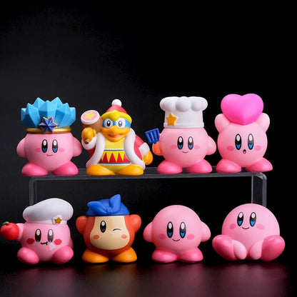 8pcs Kirby Anime Figure Set – Cute Pink Mini Figures for Kids’ Collectible Toys & Gifts