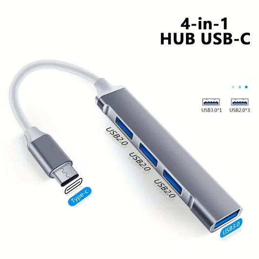 USB 3.0 Hub Extender - 4 Port Splitter Adapter, OTG Docking Station for Phone, MacBook Pro 13/15, Air, PC and Laptop