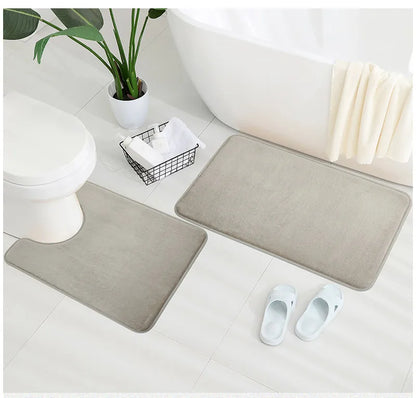 3 Piece Bathroom Mat Set – Non-Slip Toilet, Shower & Bath Floor Absorbent Rugs, Soft Comfortable Carpet for Laundry Room