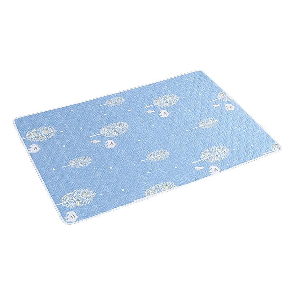 80x120cm 4-Layer Cartoon Dino Diaper Changing Mat – Waterproof Washable Pad for Baby Care & Menstrual Use