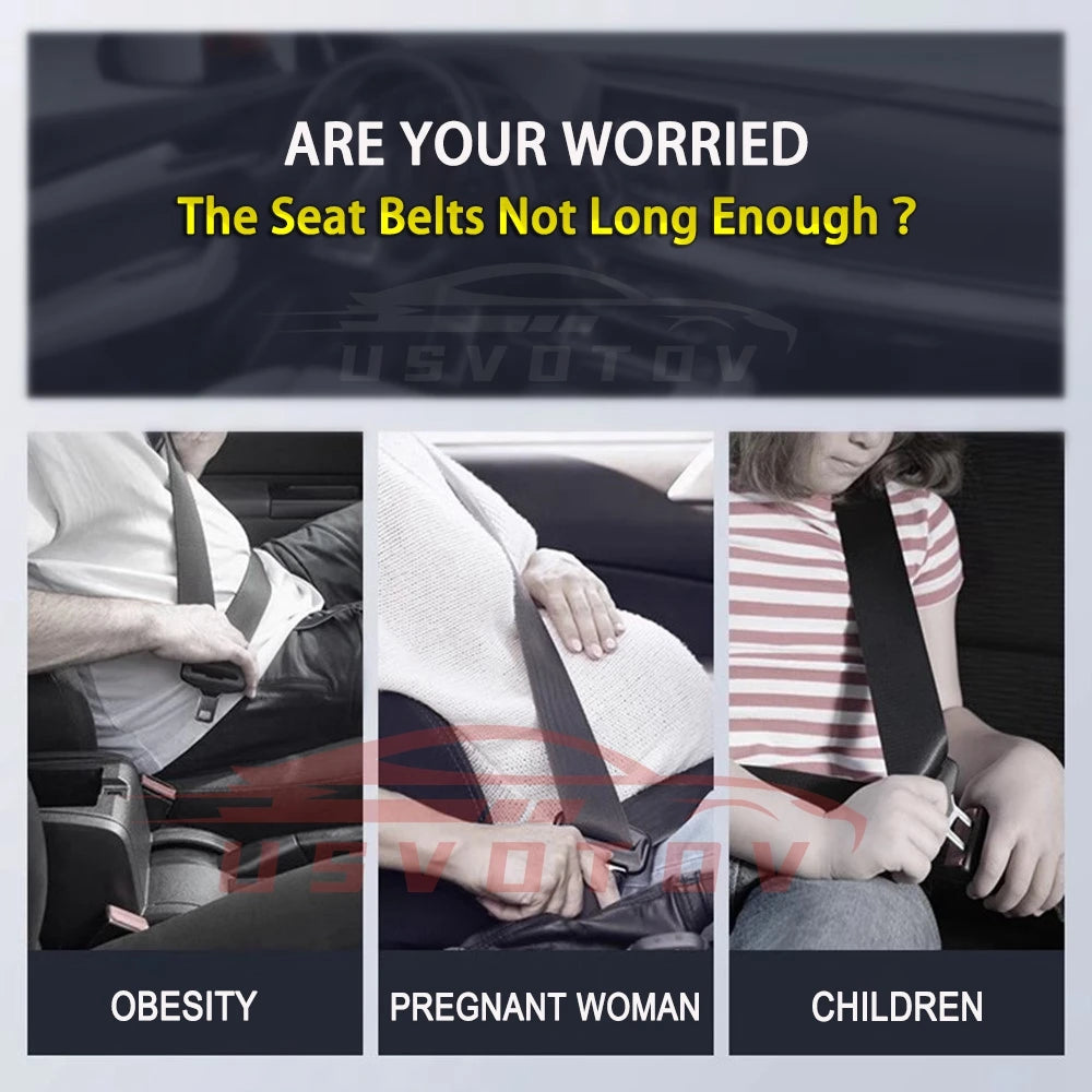 Car Seat Belt Clip Buckle Extender: Compatible with Tesla, Porsche, Mercedes Benz, BMW, Audi, Honda, Nissan, Ford, Land Rover, Toyota, Peugeot, Hyundai