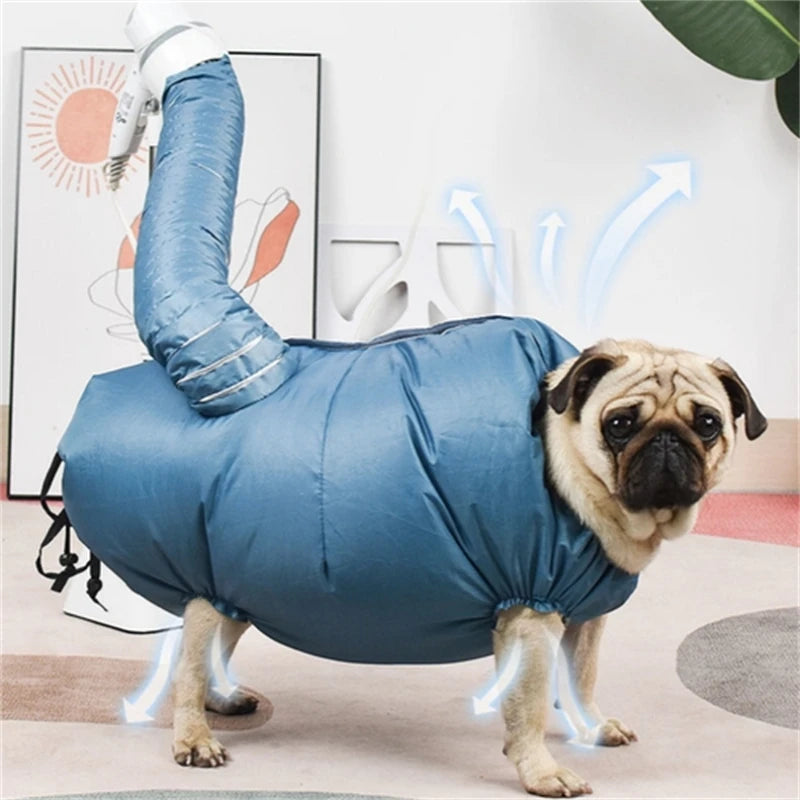 Portable Pet Dogs Drying Bag - Fast Blow Dryer Hair Solution - Foldable Grooming Bag for Efficient Pet Hair Drying