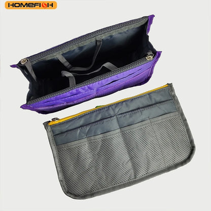 HOMEFISH Multi-Function Large Capacity Makeup & Toiletry Bag – Portable Double-Zipper Travel Organizer Mommy Bag with Multiple Pockets