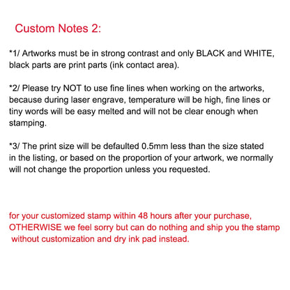 Custom Self-Inking Rectangular Stamp – Personalized 1-4 Line Office Stamp with Text, Logo, Image, or Drawing