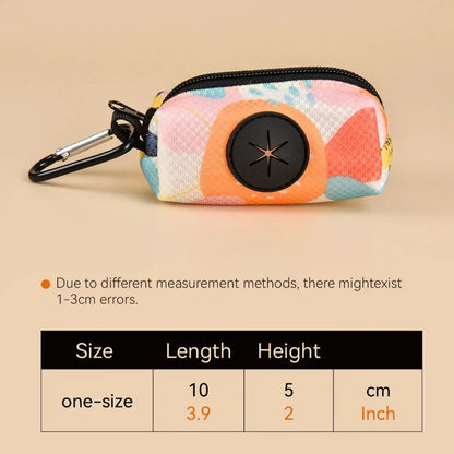 Chic Abstract Print Pet Poop Bag Holder Dispenser - Stylish Design, Attachable to Any Dog Leash, Poop Bags Not Included