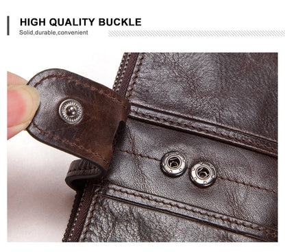 CONTACT'S Men’s Genuine Leather Clutch Wallet – Long Vintage Wallet with Card Holder, Zipper Coin Purse & Money Bag