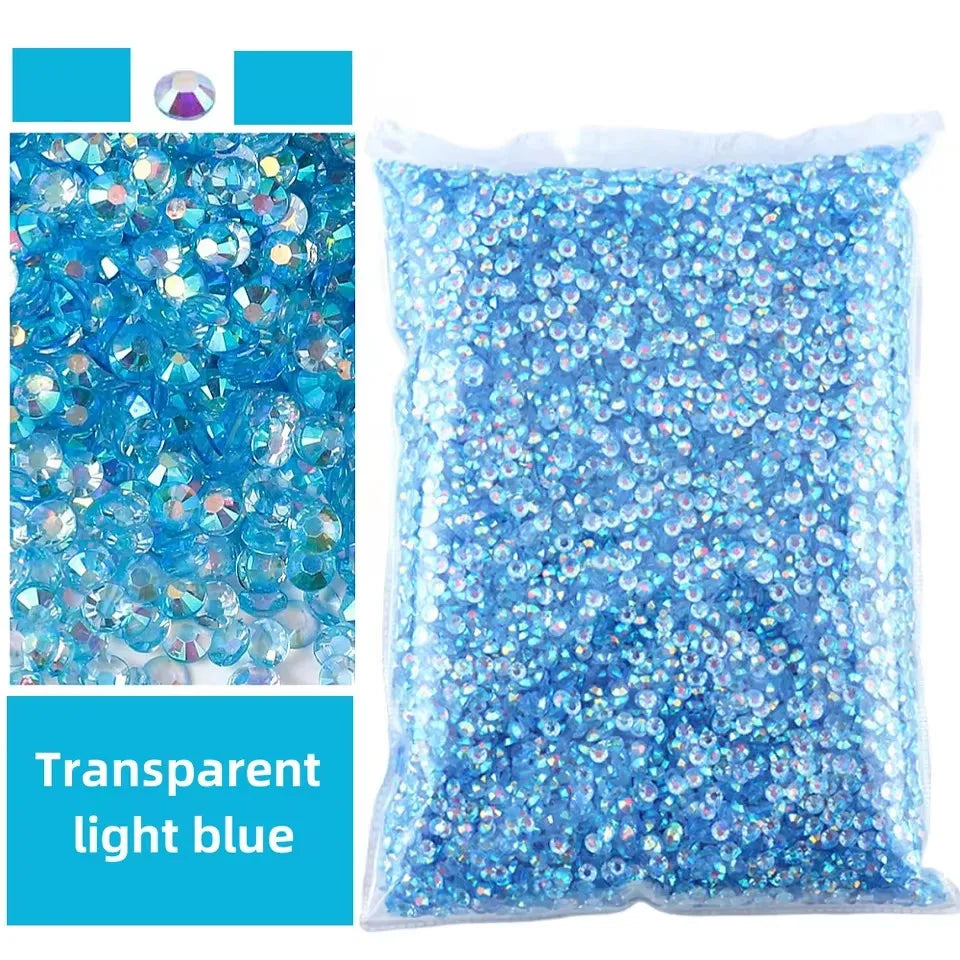 Jelly AB Resin Rhinestones 2-6mm — Non-Hotfix Flat Back Plastic Crystals & Strass Glitters, Large Pack