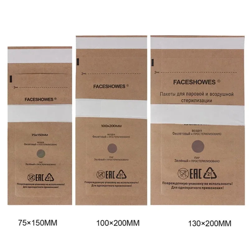 Disposable Sterilization Bag Set for Nail Tools: 50/100Pcs Kraft Bags for Sterilizing Nails Equipment - Essential Disinfection Accessories for Salon Hygiene