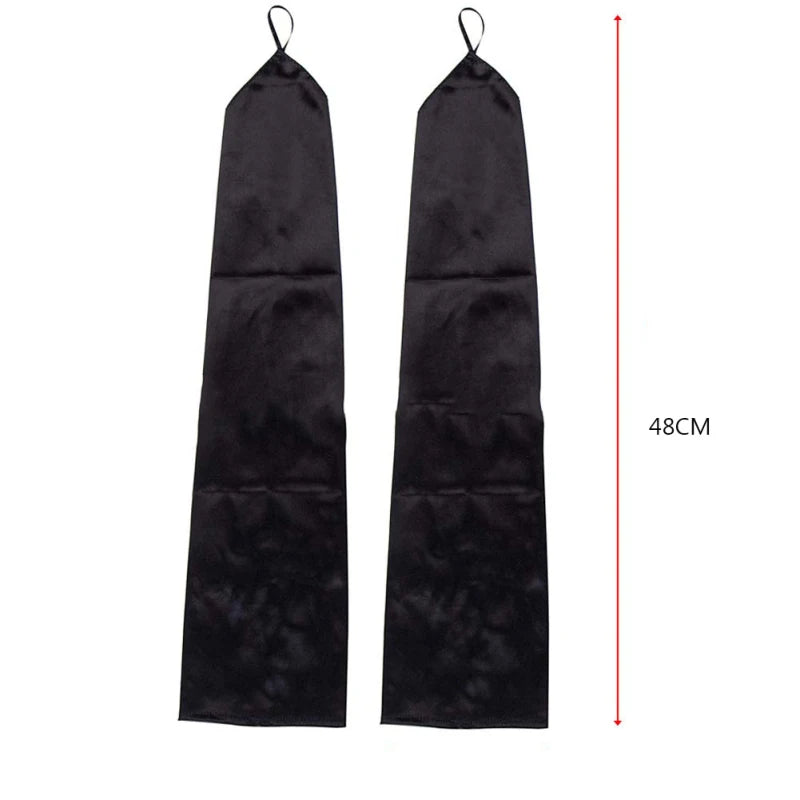Solid Retro Style Satin Fingerless Gloves: 48cm Long Hook Finger Design - Elegant Evening Dress Accessories with High Elasticity and Etiquette Charm