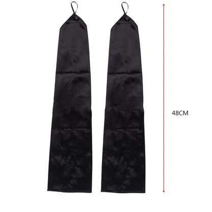 Solid Retro Style Satin Fingerless Gloves: 48cm Long Hook Finger Design - Elegant Evening Dress Accessories with High Elasticity and Etiquette Charm