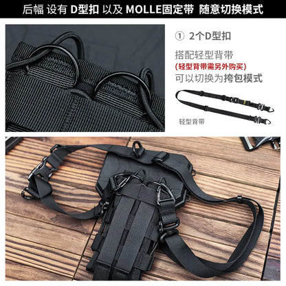 Outdoor Techwear Tactical Waist Bag - Multifunctional Quick-Release Pouch for Phone, Water Bottle & Intercom Gear