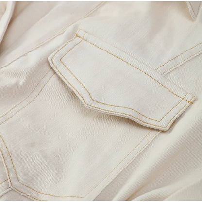Women’s Chic White Denim Dress – Casual Lapel Long Slim Maxi, Single-Breasted Short Sleeve Summer Dress