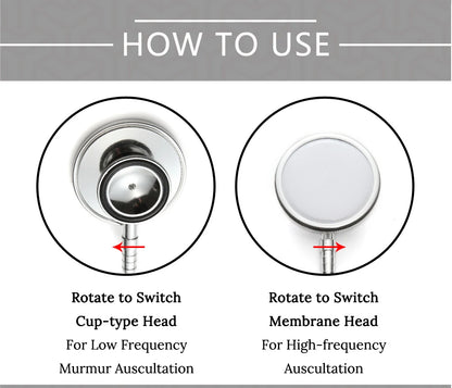AiQUE Double Chest Piece Stethoscope — Professional Cardiology Medical Device for Doctors and Medical Students