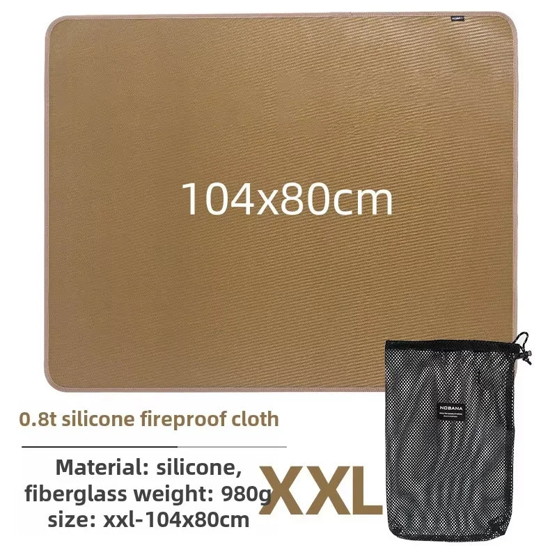 Outdoor Camping Fireproof Mat – Flame Retardant Picnic, Barbecue & Insulation Blanket, High-Temperature Fiberglass Mat