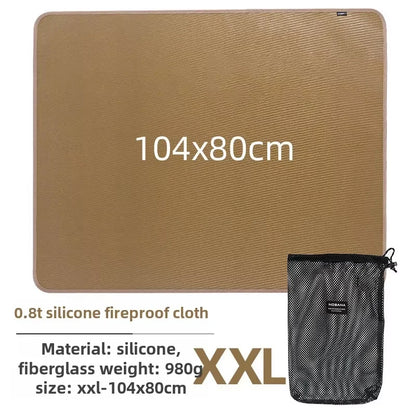 Outdoor Camping Fireproof Mat – Flame Retardant Picnic, Barbecue & Insulation Blanket, High-Temperature Fiberglass Mat