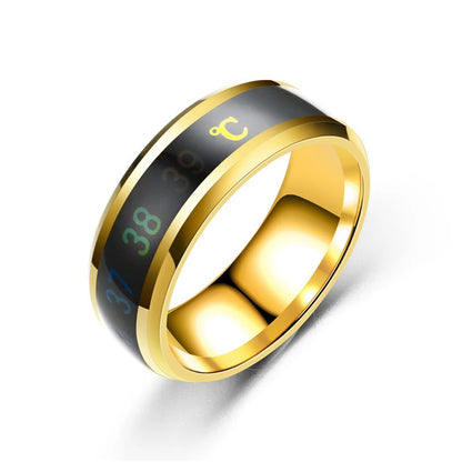 Smart Stainless Steel Mood Ring – Temperature Sensitive Couple Ring, Waterproof Intelligent Color Changing Jewelry Accessories