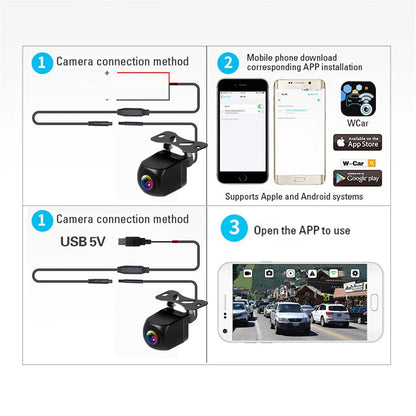 Wireless Car Rear View Camera — HD 170° Waterproof Backup Camera for Android & iOS, 12V/24V
