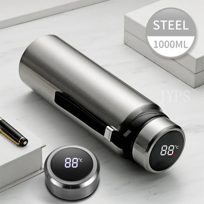 1000ML Smart Thermos Bottle with Temperature Display – Intelligent Vacuum Flask for Hot & Cold Water, Tea, Coffee