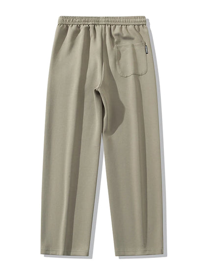 Men’s Wide Leg Cotton Sweatpants – Straight Fit Drawstring Casual Sports Track Pants, Big Size up to 8XL