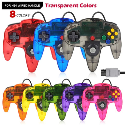 8 Color Classic Wired N64 Controller - Retro Gaming Joystick Remote Control Gamepad for N64 Console