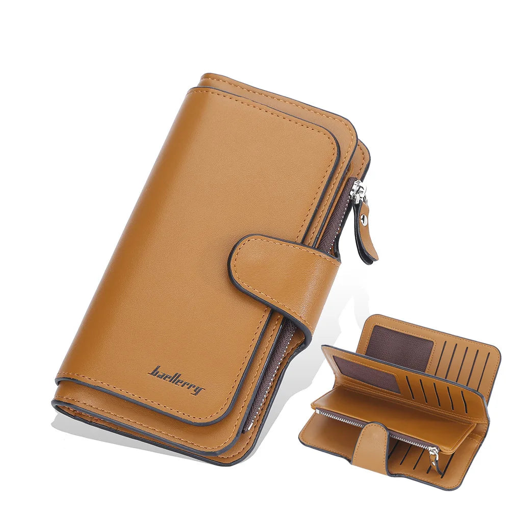 2024 Women’s Long Wallet – Custom Name Engraving, 15 Card Holders & Zippered Classic Purse