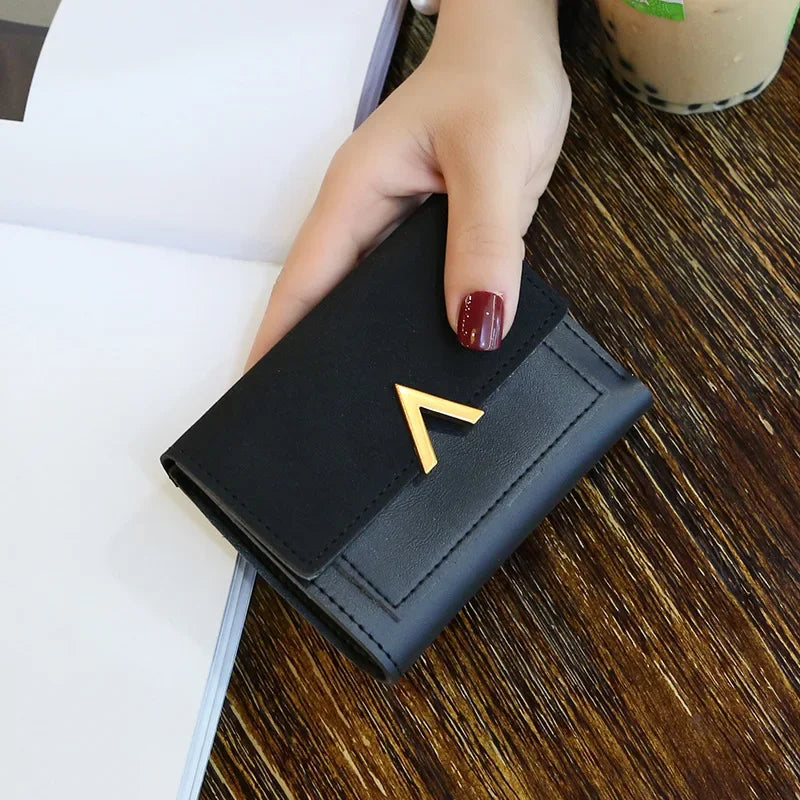 Luxury Mini Leather Wallet for Women – Small Short Fashion Purse with Credit Card Holder