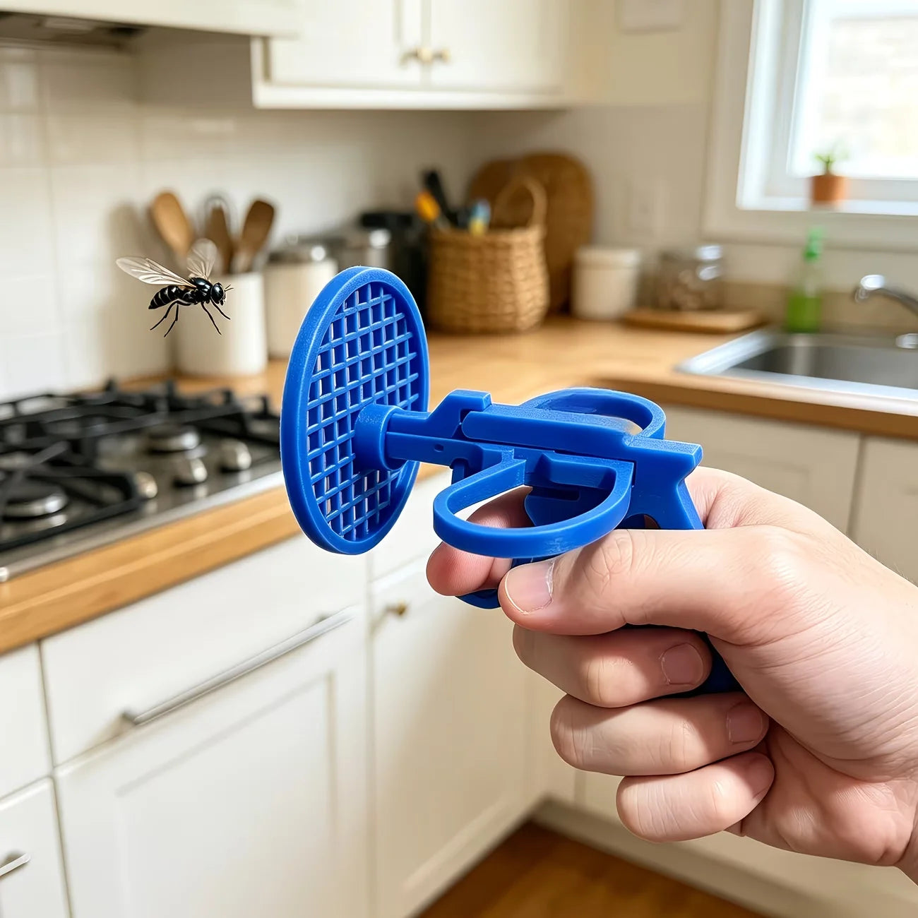 Fly Swatter Launcher Catapult - Single-Hand Precision Fly Killer for Home, Garden, Camping & Outdoor Use