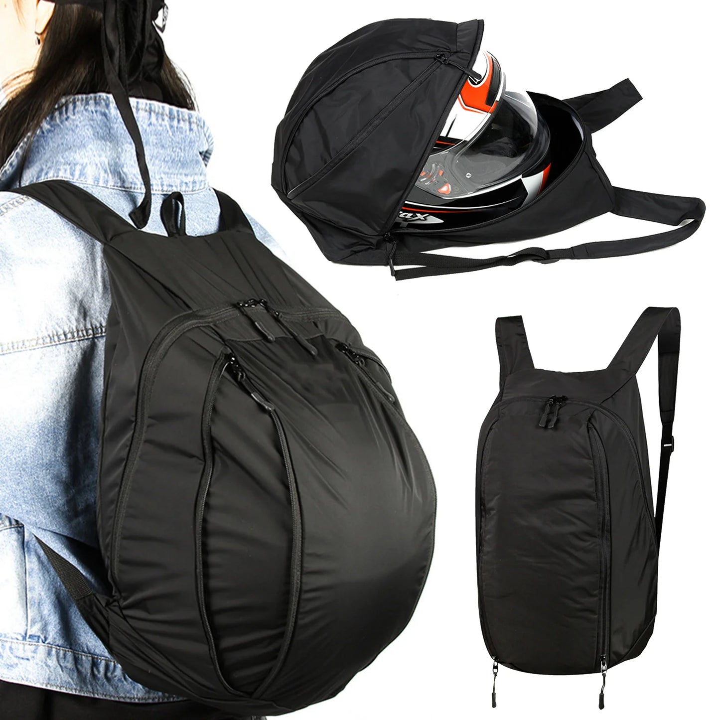 Motorcycle Travel Luggage Backpack - 20-28L Expandable, Waterproof, Large Capacity Helmet and Laptop Bag for Riding