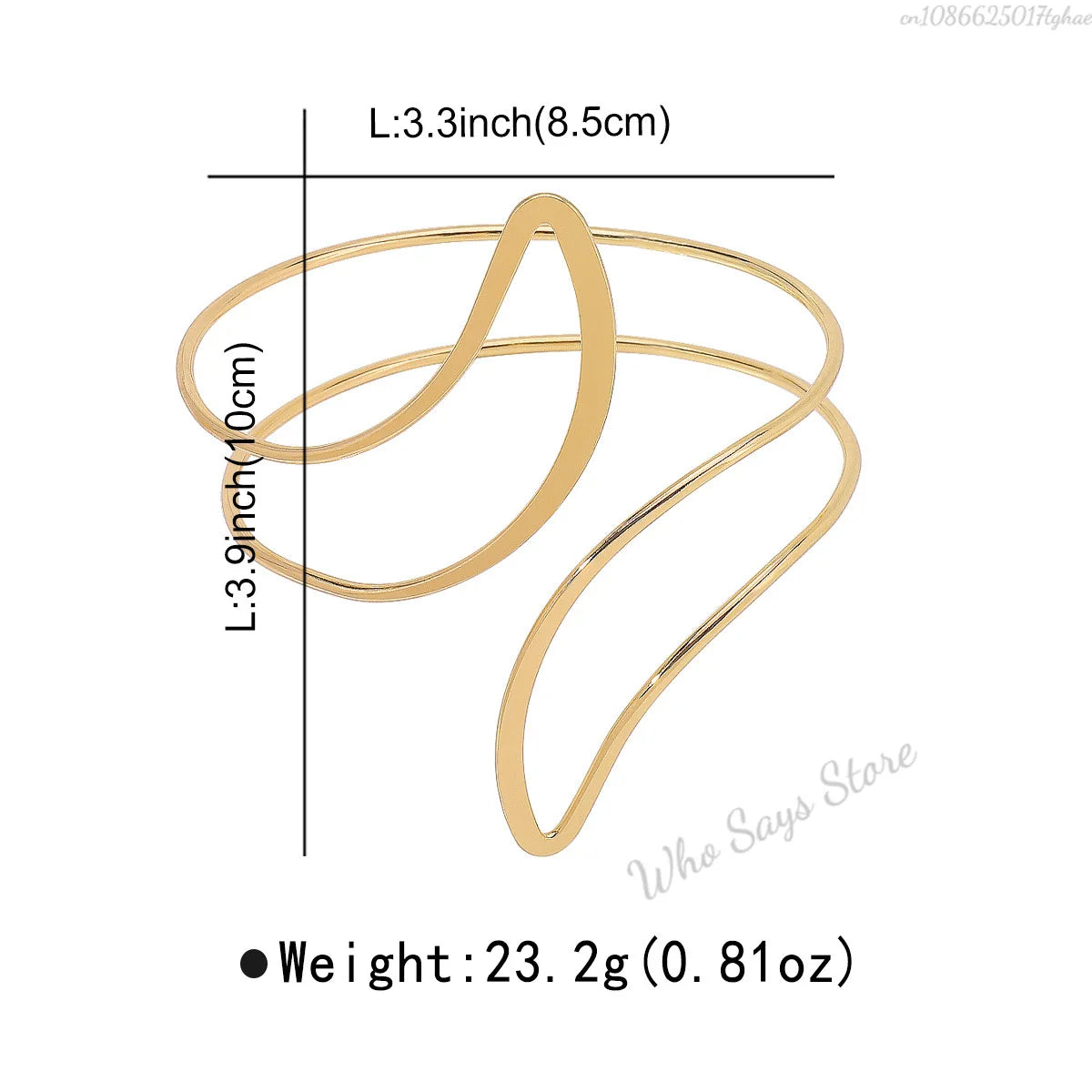 Lacteo Geometric Twisted Upper Arm Cuff Bracelet – Adjustable Water Drop Bangle for Women