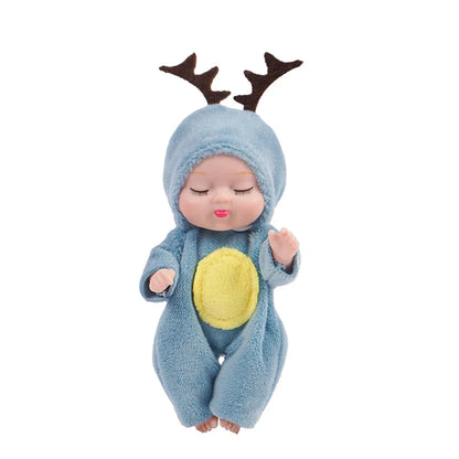 Reborn Baby Doll Kit - 6PCS Mini Sleeping Princess Doll Set with Clothes and Accessories for Kids Gift