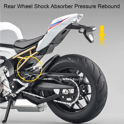 1:12 S1000RR Model Motorcycle – Kawasaki Ninja H2R Alloy Diecast Toy with Sound, Light & Shock Absorption, Perfect Gift for Boys