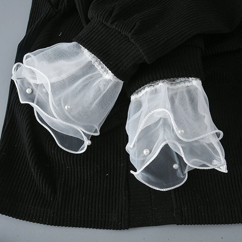 Nail Art Photography Glove - Tulle Pleated Cuff Sleeve Prop for Manicure Display & Nail Tip Showcase