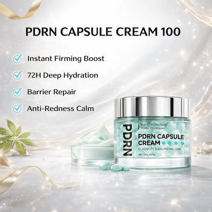 PDRN Capsule Cream 100 Moisturizer with Hyaluronic Acid & 9 Peptides, Hydrating, Firming & Nourishing Face Cream