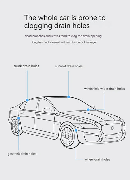 2.3m Car Sewer Unclogger Brush - Long Hose Sunroof Drain Hole Cleaner | Auto Pipe Tool Accessory