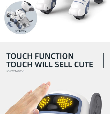 2-in-1 Intelligent Remote Control Robot Dog – Programmable Stunt & Voice Command Toy with Touch & Music for Kids