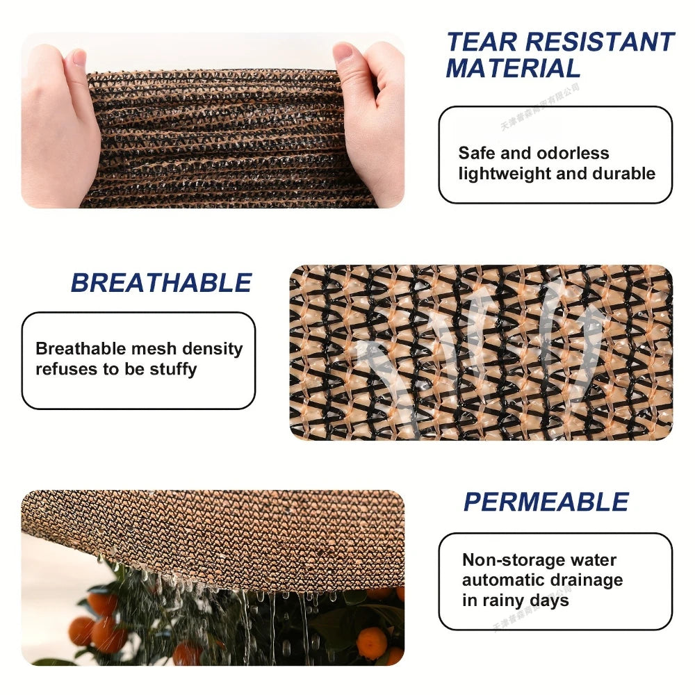 Garden Shade Cloth - Sun Shade Fabric with Grommets for Patio, Pergola, Garden & Greenhouse