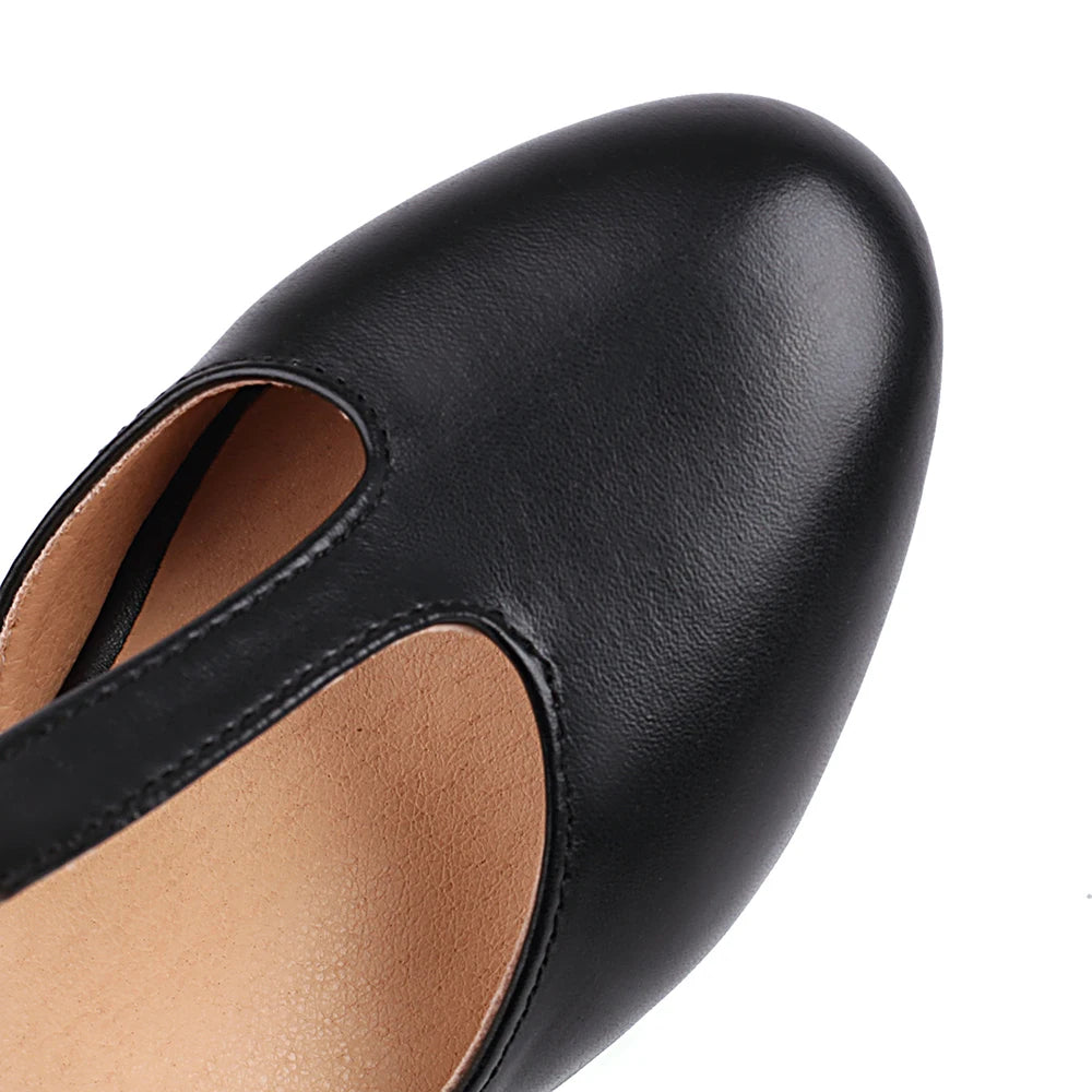 Plus Size Women’s High Heel Shoes – Round Toe Retro Platform Pumps, T-Strap Sandals for Party & Wedding, Sizes 40-43