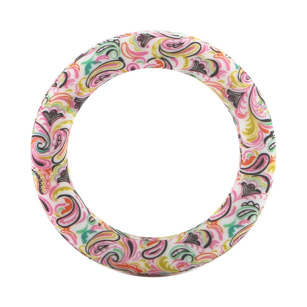 Kovict Silicone Ring Pendant Blanks - 65mm Round Printed Rings for DIY Jewelry & Craft Making