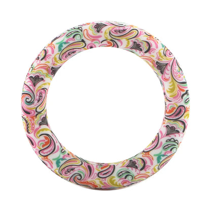 Kovict Silicone Ring Pendant Blanks - 65mm Round Printed Rings for DIY Jewelry & Craft Making